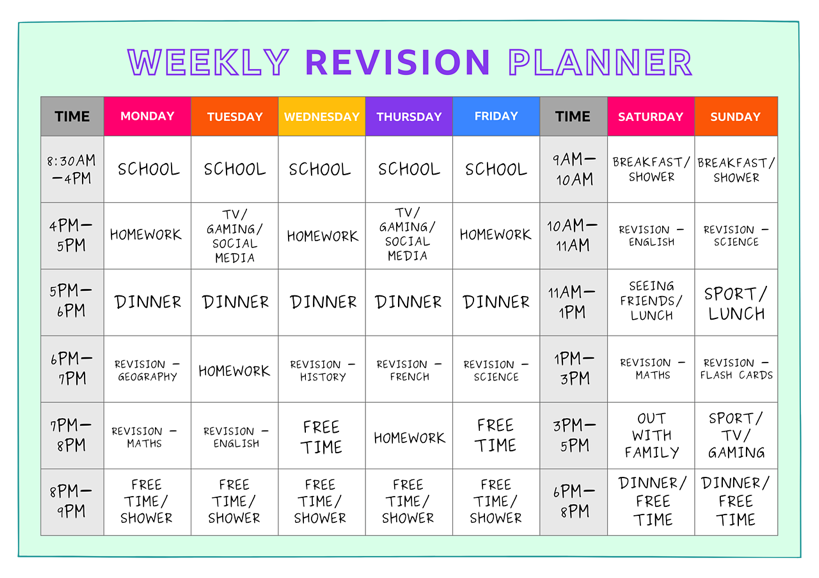 Weekly Revision Planner