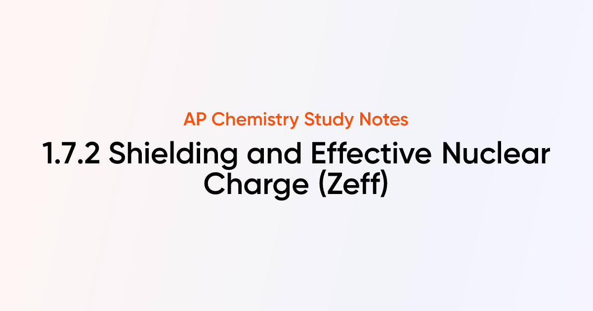 1.7.2 Shielding and Effective Nuclear Charge (Zeff) | AP Chemistry ...