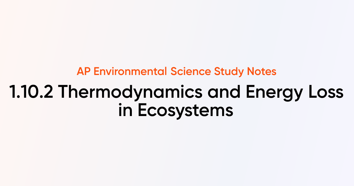 Thermodynamics and Energy Loss in Ecosystems (1.10.2) | AP ...