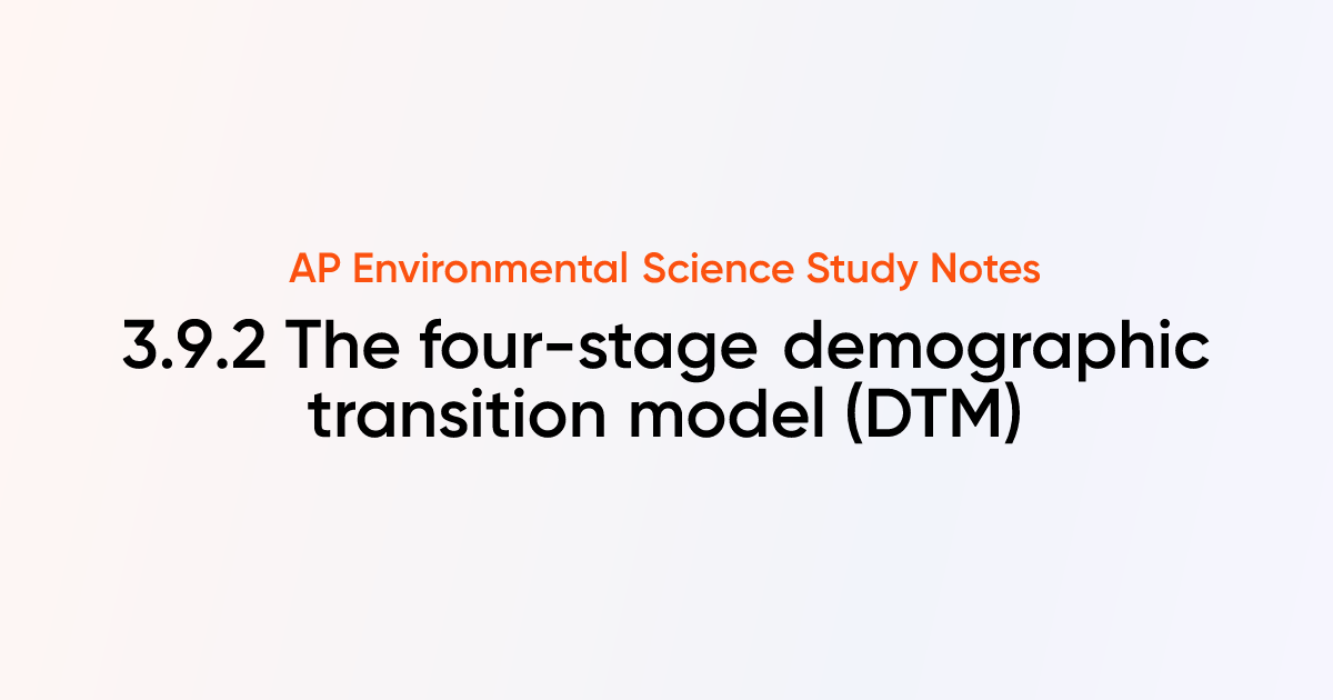 The four-stage demographic transition model (DTM) (3.9.2) | AP ...