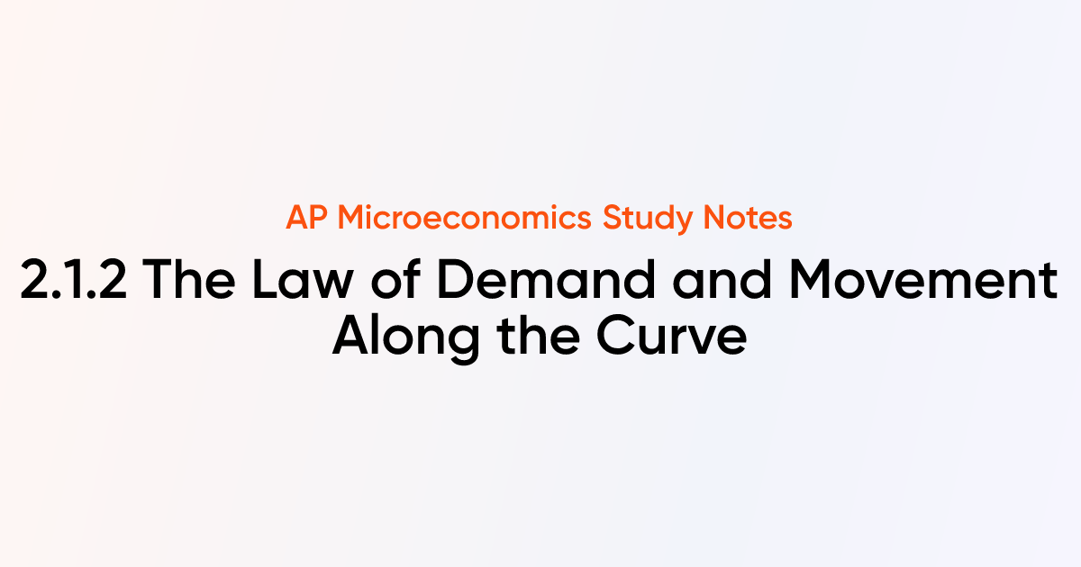 2.1.2 The Law of Demand and Movement Along the Curve | AP ...