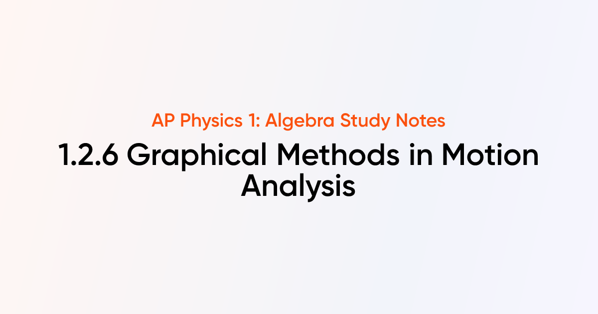 Graphical Methods in Motion Analysis (1.2.6) | AP Physics 1: Algebra ...