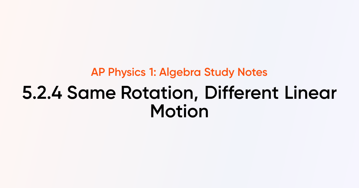 Same Rotation, Different Linear Motion (5.2.4) | AP Physics 1: Algebra ...