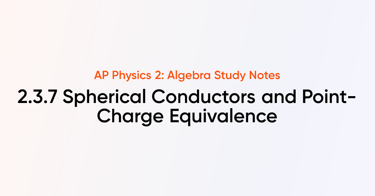 Spherical Conductors and Point-Charge Equivalence (2.3.7) | AP Physics ...