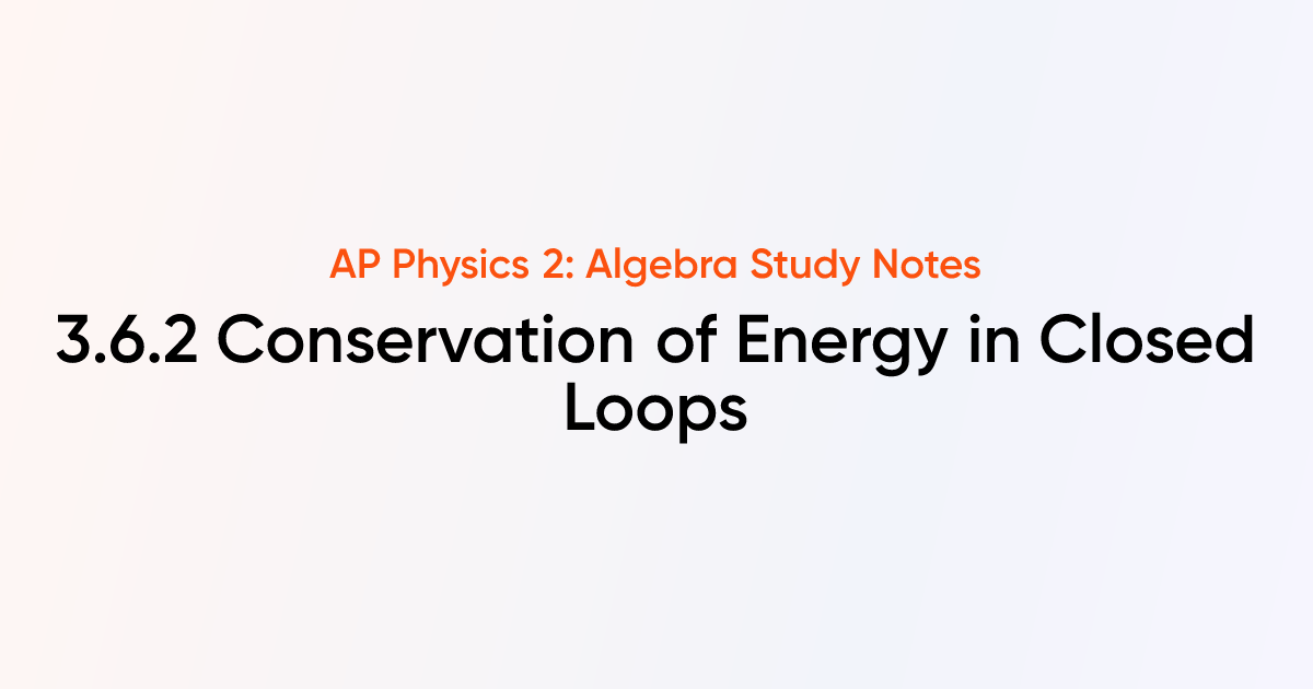 Conservation of Energy in Closed Loops (3.6.2) | AP Physics 2: Algebra ...