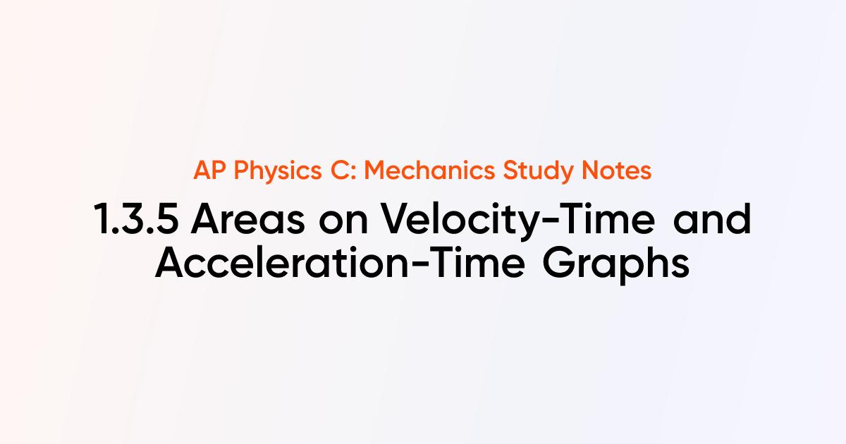 Areas on Velocity-Time and Acceleration-Time Graphs (1.3.5) | AP ...