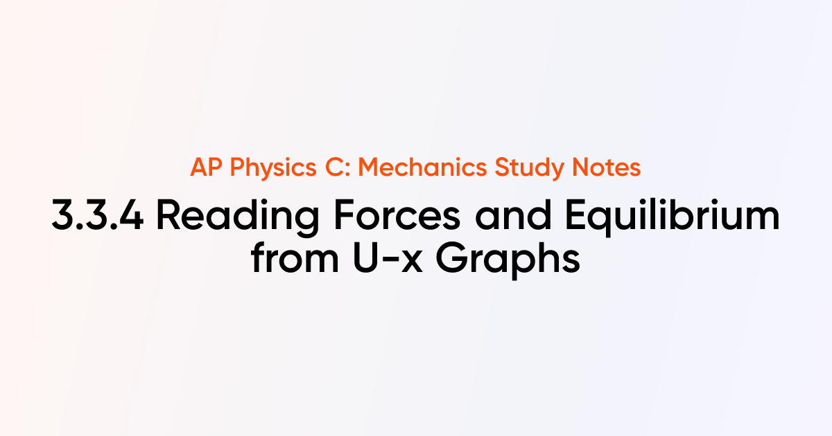 Reading Forces and Equilibrium from U-x Graphs (3.3.4) | AP Physics C ...