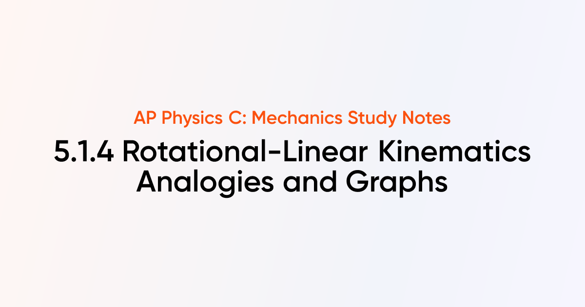 Rotational-Linear Kinematics Analogies and Graphs (5.1.4) | AP Physics ...