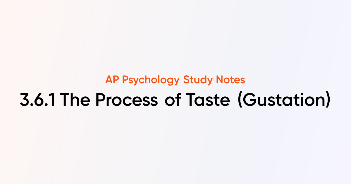 3.6.1 The Process of Taste (Gustation) | AP Psychology Notes | TutorChase