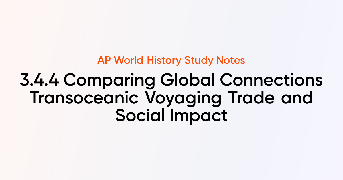 3.4.4 Comparing Global Connections Transoceanic Voyaging Trade and ...