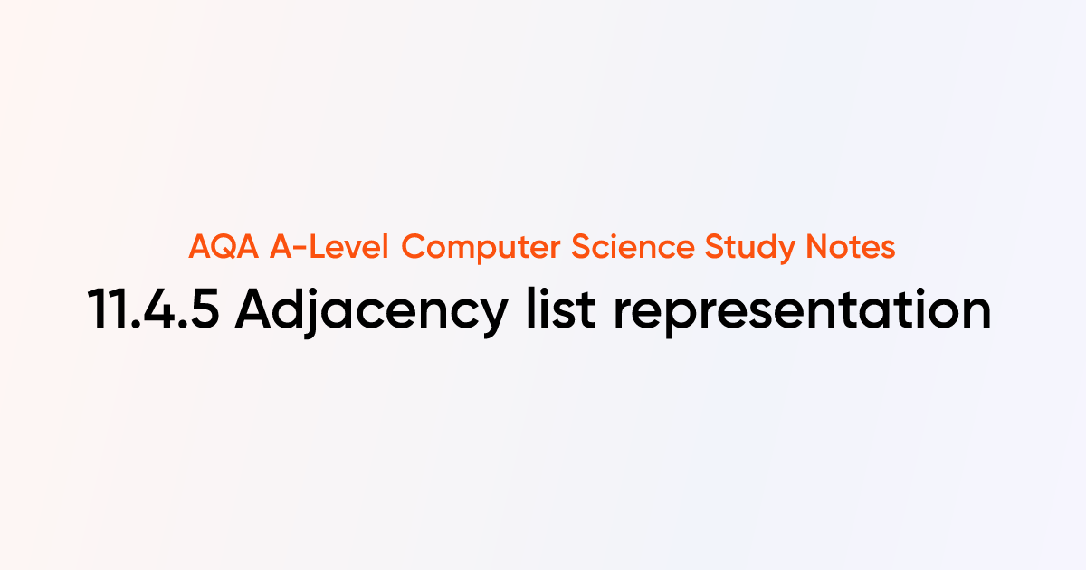 11.4.5 Adjacency list representation | AQA A-Level Computer Science ...