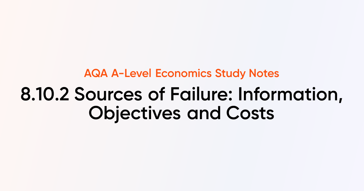 Sources of Failure: Information, Objectives and Costs (8.10.2) | AQA A ...