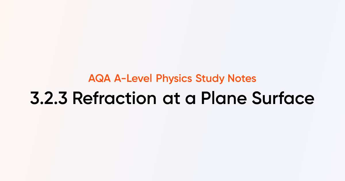 Refraction at a Plane Surface (3.2.3) | AQA A-Level Physics Notes ...