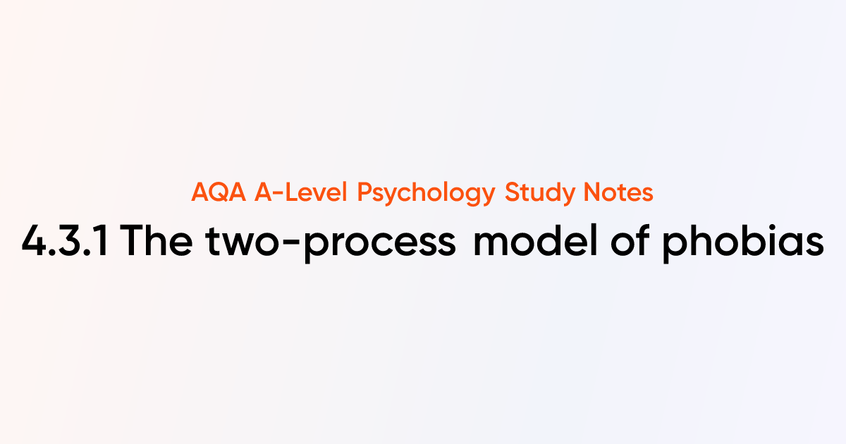 The two-process model of phobias (4.3.1) | AQA A-Level Psychology Notes ...