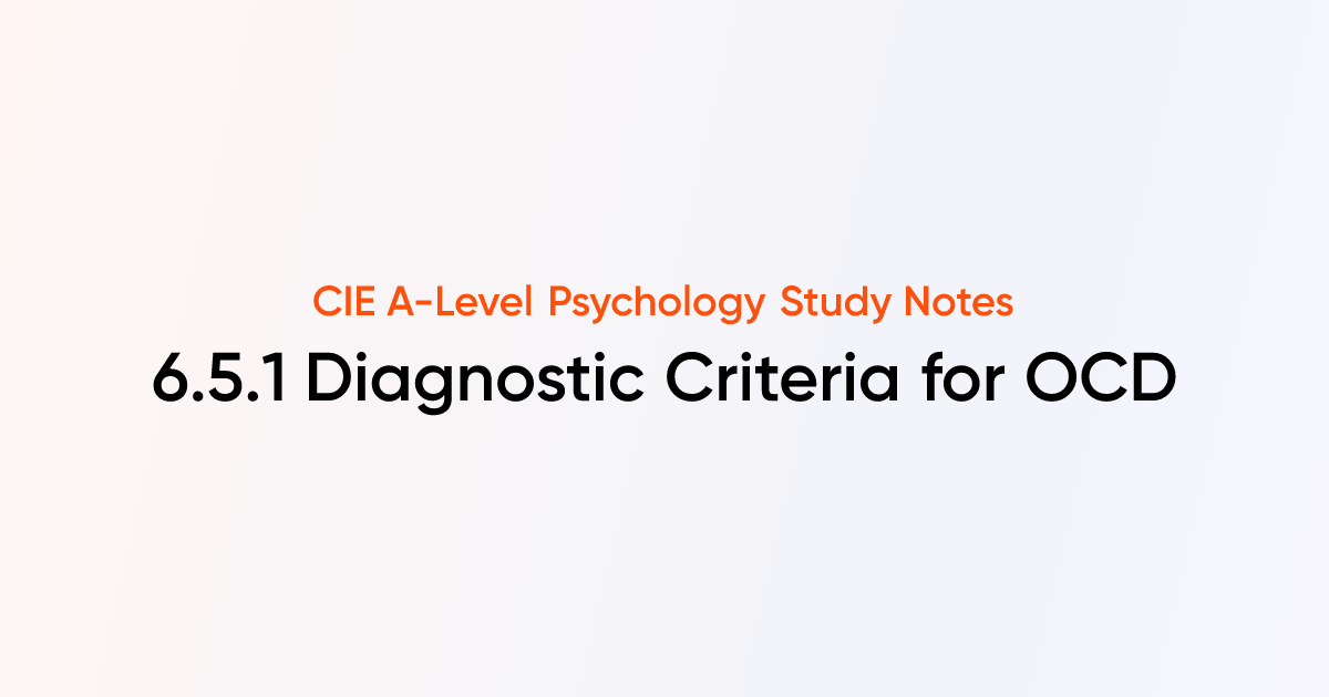 Diagnostic Criteria For Ocd