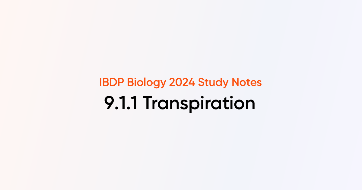 Transpiration (9.1.1) | IB DP Biology Notes | TutorChase