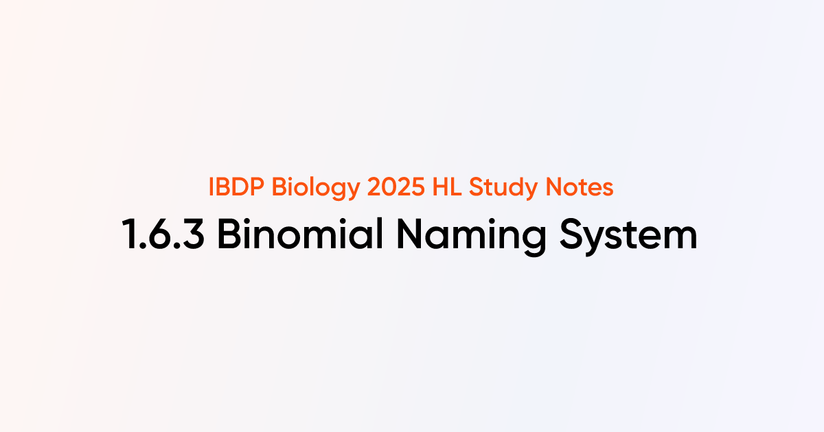 Binomial Naming System (1.6.3) | IB DP Biology HL 2025 Notes | TutorChase