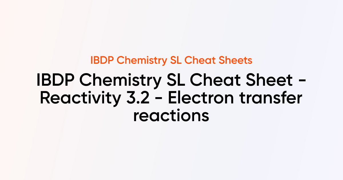 IBDP Chemistry SL Cheat sheet - Reactivity 3.1 - Proton transfer ...