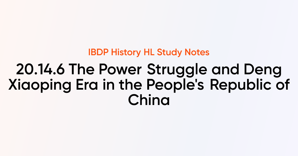 The Power Struggle and Deng Xiaoping Era in the People's Republic of ...