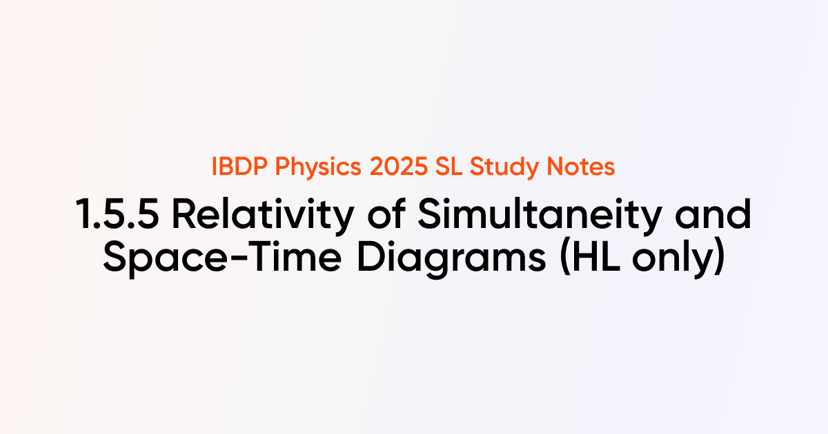 Relativity of Simultaneity and Space-Time Diagrams (HL) (1.5.5) | IB DP ...