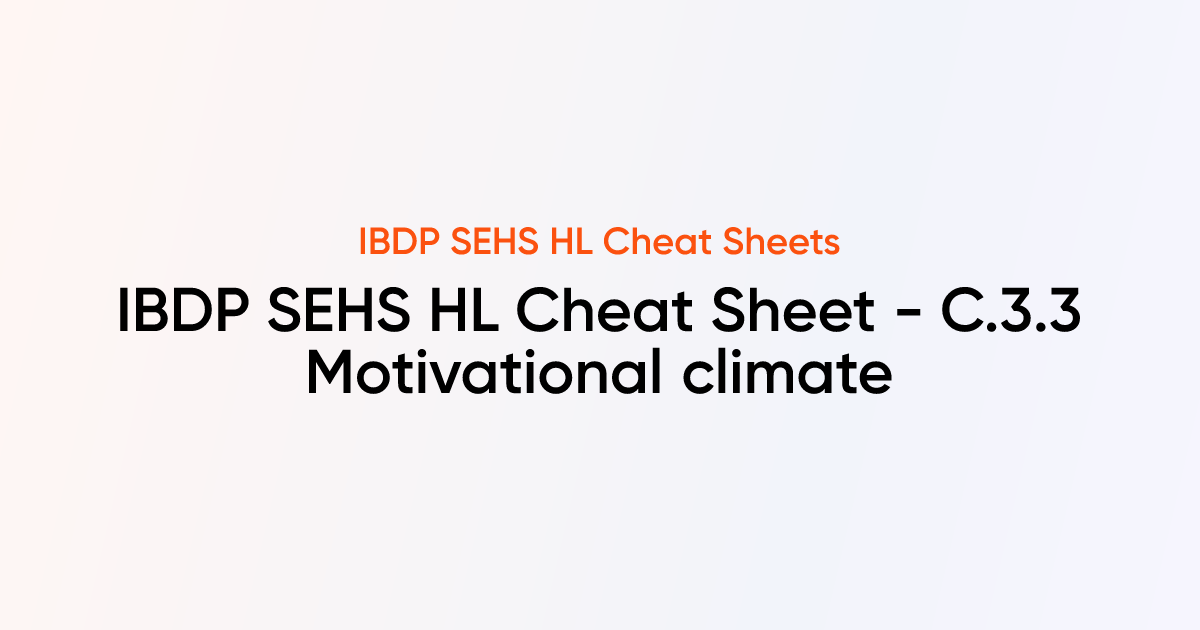 IBDP Sports, exercise and health science HL Cheat sheet - C.3.3 ...