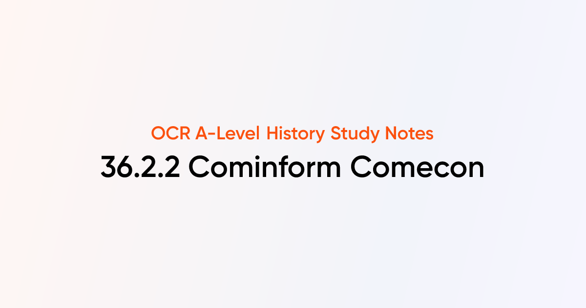 36.2.2 Cominform Comecon & Conflicts Over Germany Berlin Blockade | OCR ...