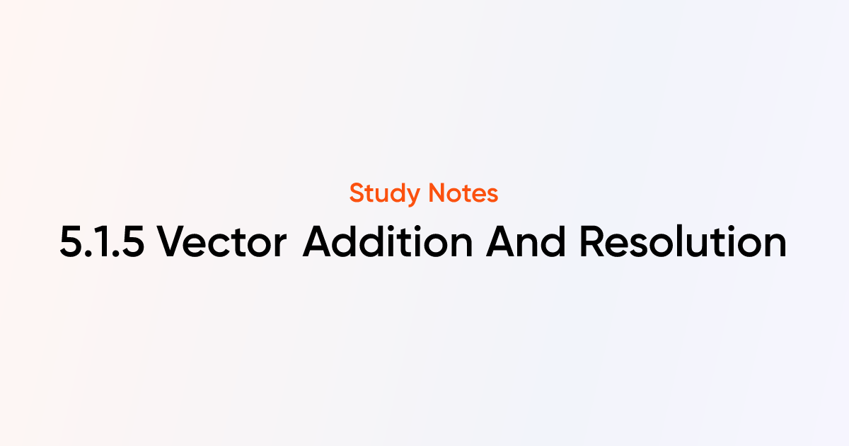 Vector Addition And Resolution