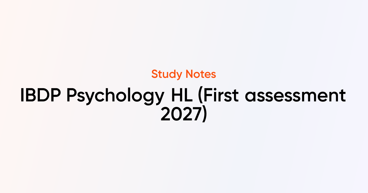 IBDP Psychology HL Notes | TutorChase